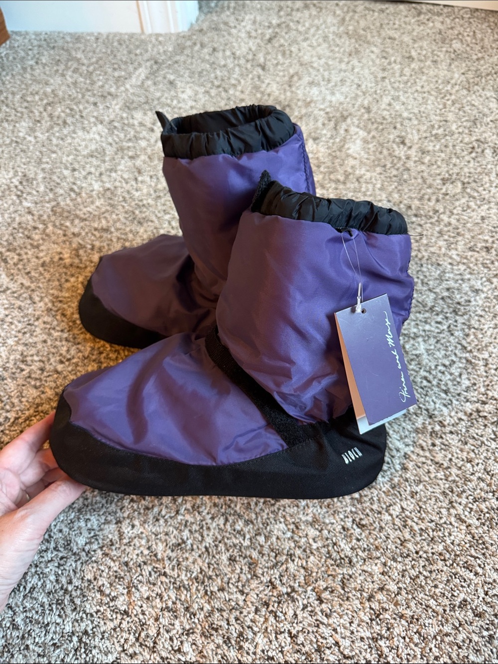 Bloch Purple Puffy warm up Booties